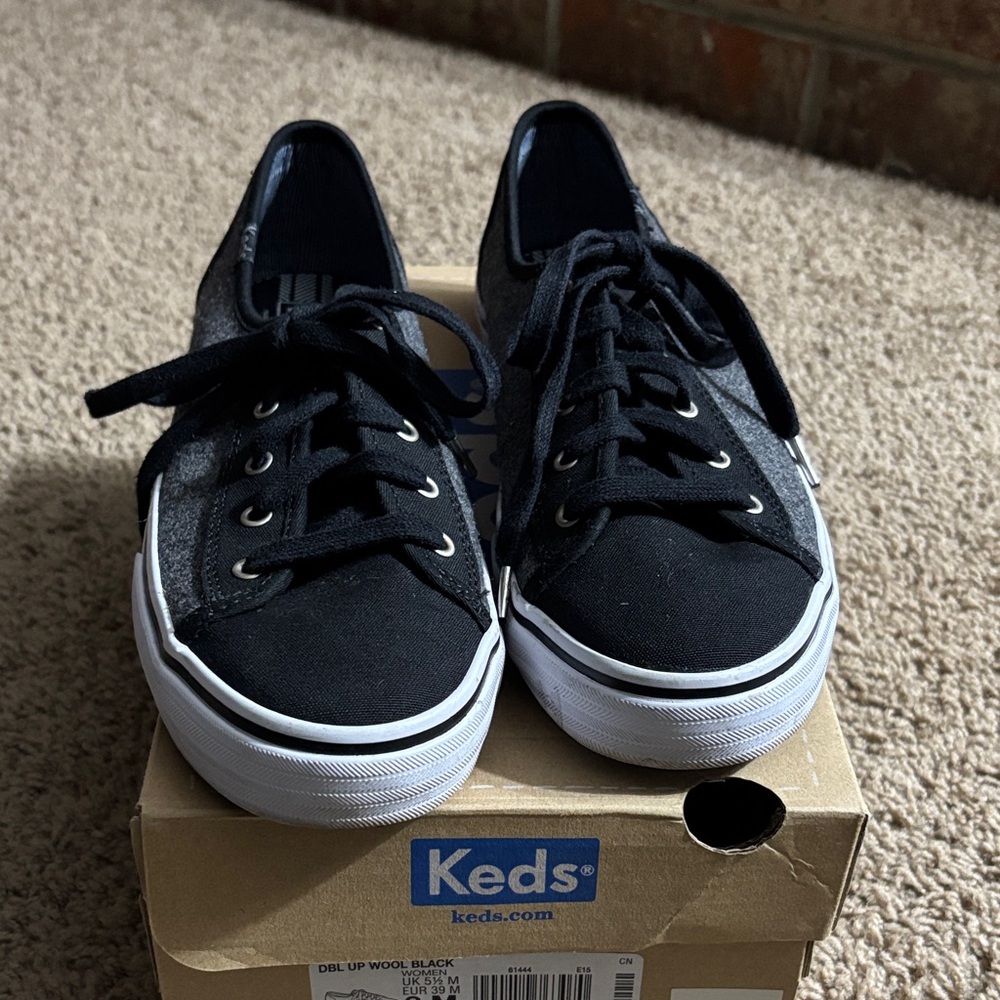 Keds Kids Black Canvas Lace-Up Sneakers